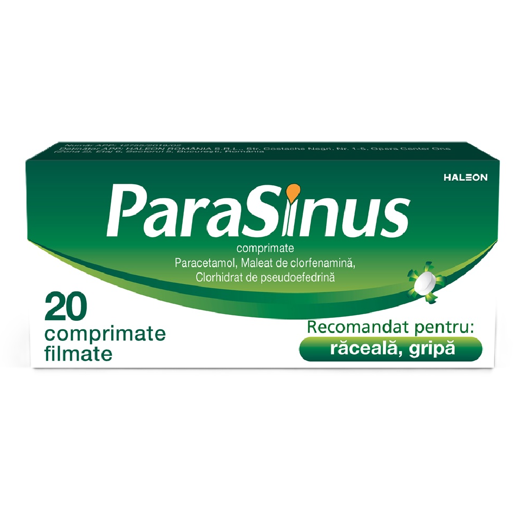 Parasinus 500 mg/ 3 mg / 30 mg, 20 comprimate, Haleon