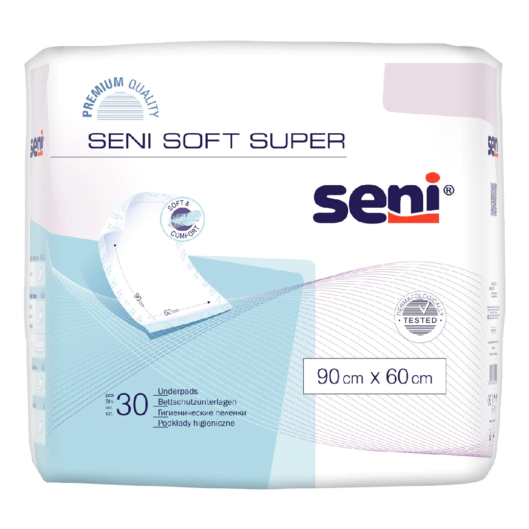 Paturici absorbante pentru pat Soft Super 90*60, 30 bucati, Seni
