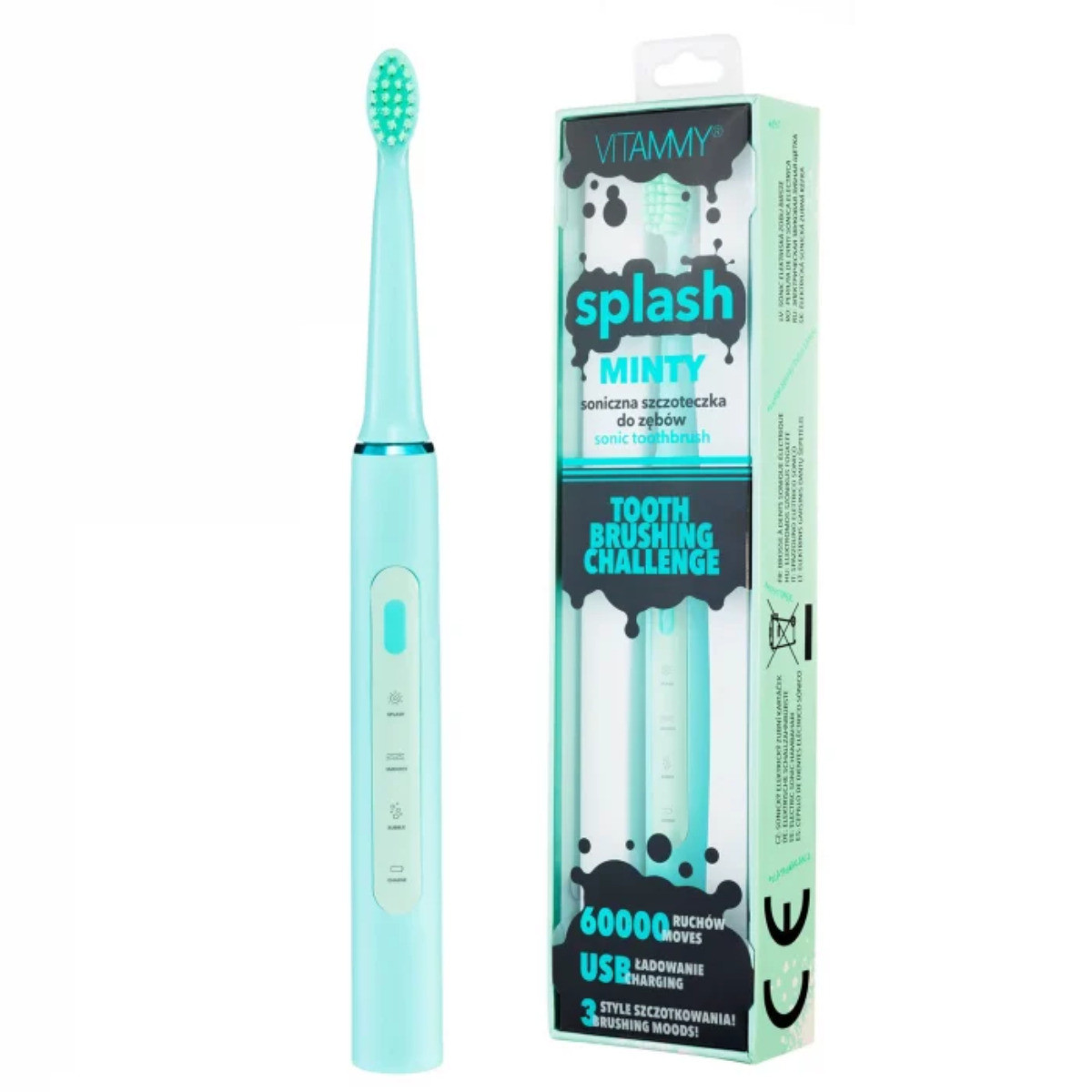 Periuta de dinti electrica VITAMMY Splash, verde/ roz