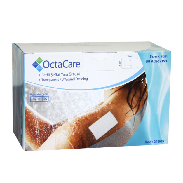 Plasturi sterili film, rezistenti la apa, 5*9 cm, 50 bucati, OctaCare