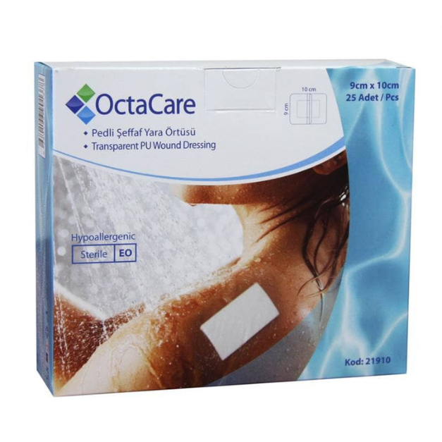 Plasturi sterili film, rezistenti la apa, 9*10 cm, 25 bucati, OctaCare