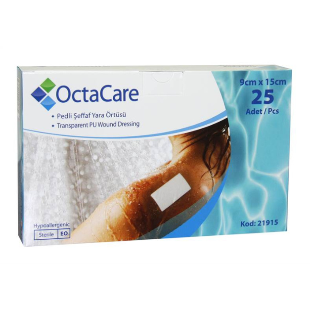 Plasturi sterili film, rezistenti la apa, 9*15 cm, 25 bucati, OctaCare