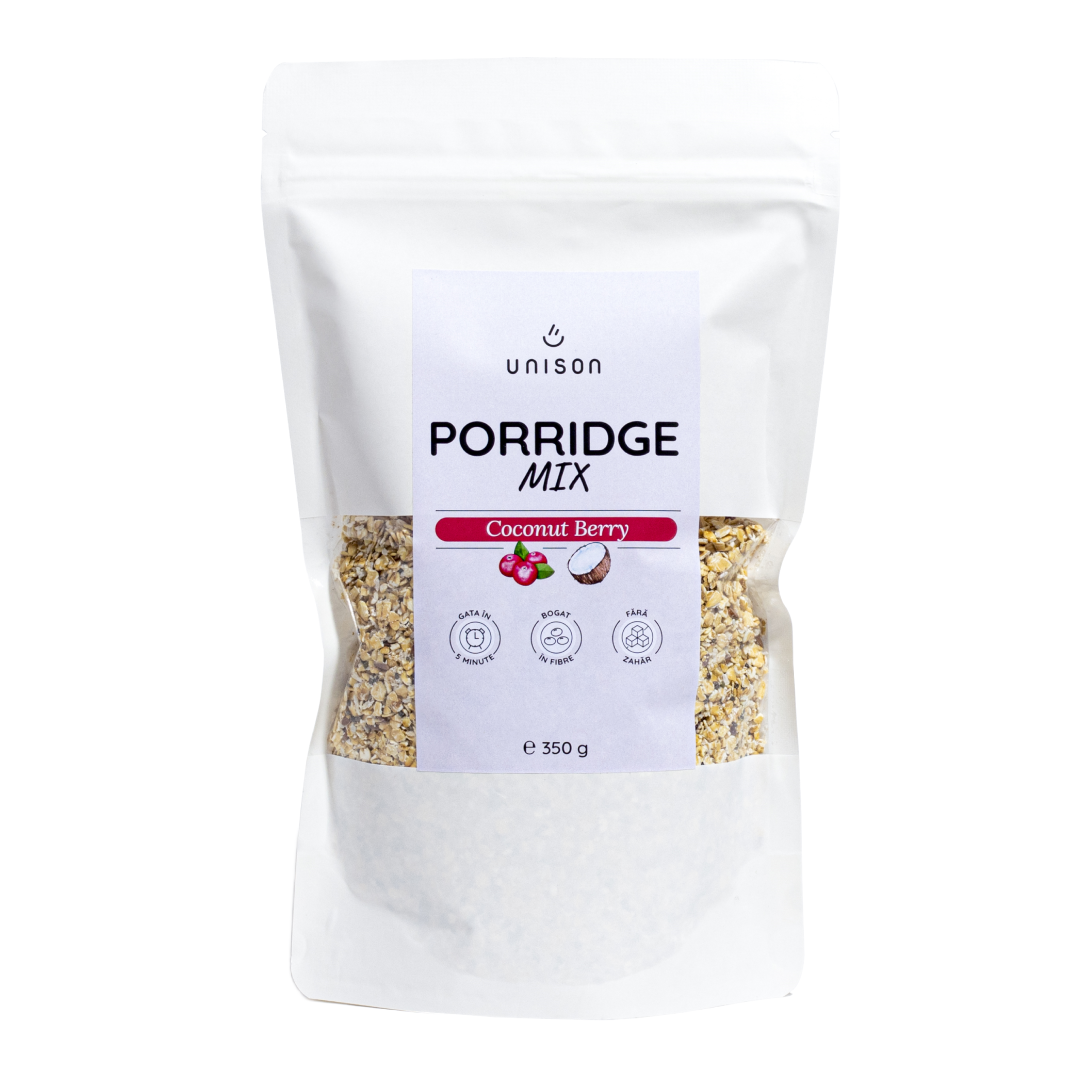 Fulgi de ovaz Porridge Coconut Berry, 350g, Unison