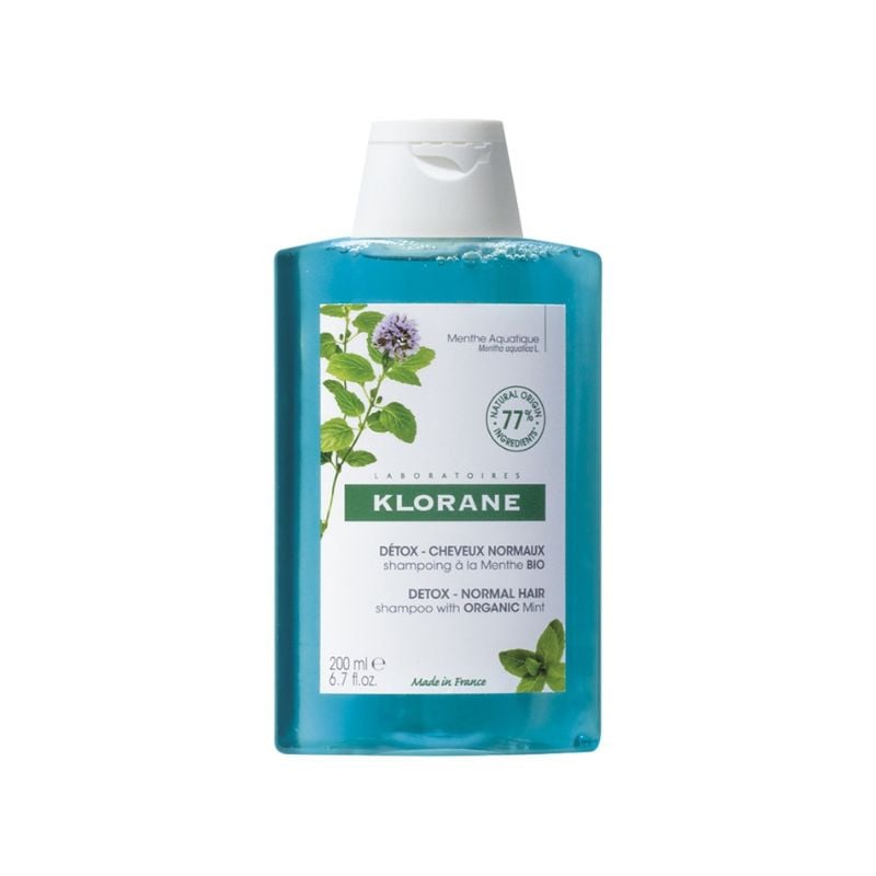 Sampon detoxifiant cu extract de menta, 200 ml, Klorane