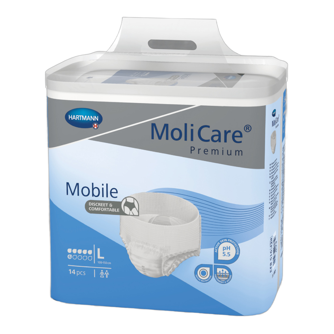 Slip pentru incontinenta urinara L Molicare Mobile, 14 bucati, Hartmann