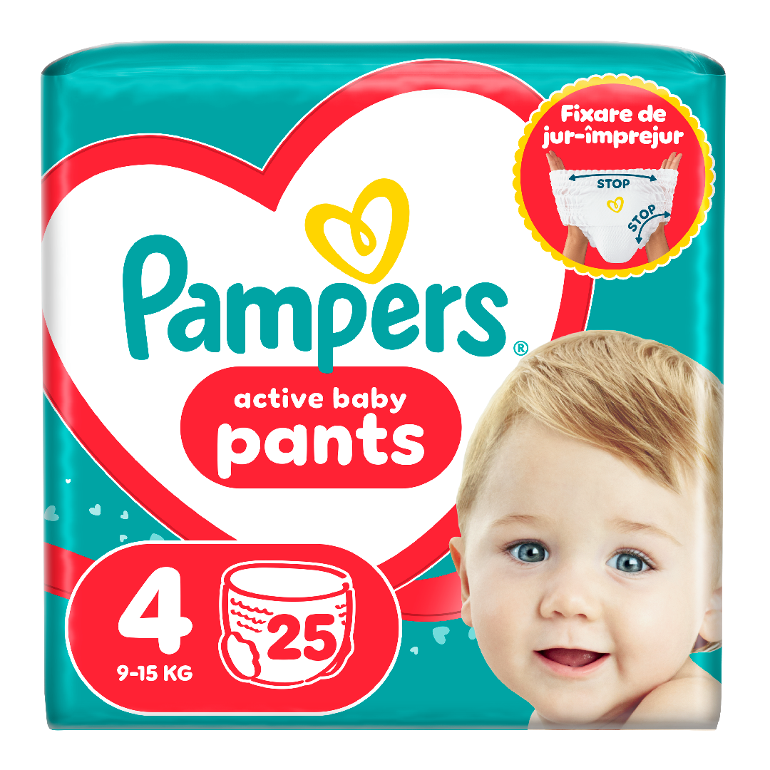 Scutece chilotel Active Baby Pants, marimea 4, 9-15 kg, 25 bucati, Pampers