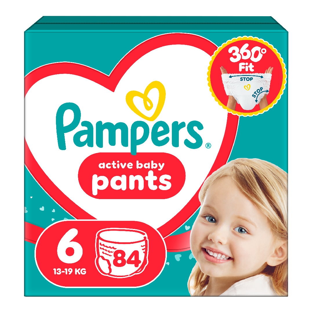 Scutece chilotel Active Baby Pants, marimea 6, 13-19 kg, 84 bucati, Pampers