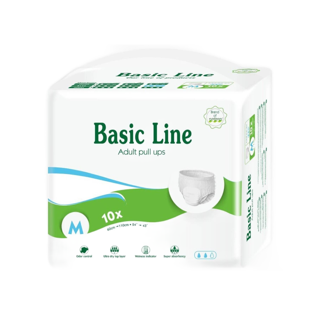 Scutece tip chilot pentru adulti, Basic Line, marime L, 10 bucati, Nateen
