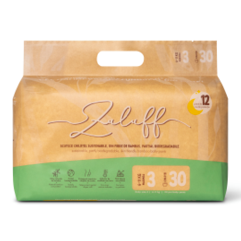 Scutece chilotel de unica folosinta din bambus, Nr. 3, 6-11 kg, 30 bucati, Zuluff