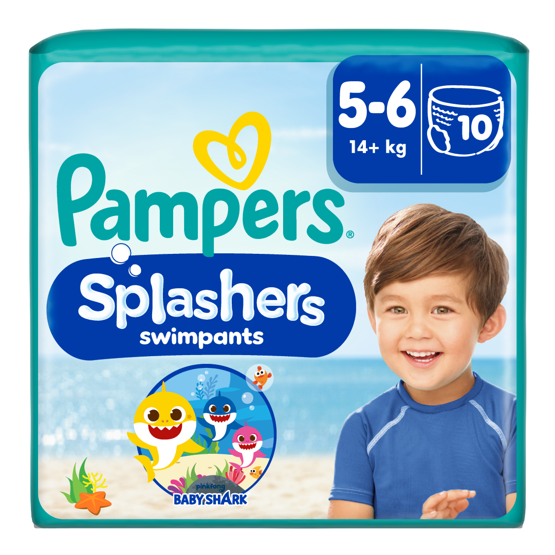 Scutece pentru inot Splashers, Nr. 5-6, 14+ kg, 10 bucati, Pampers