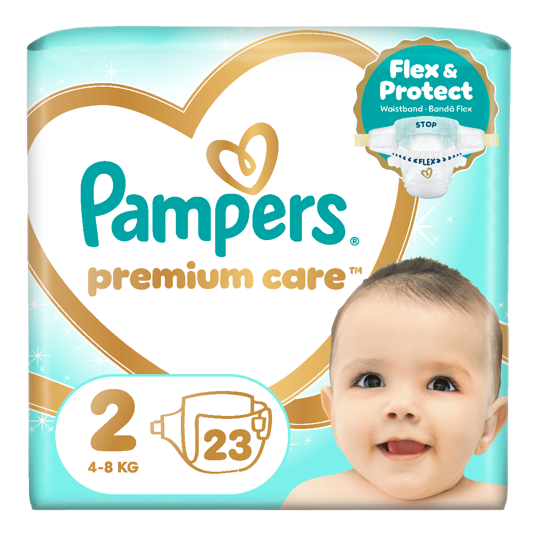 Scutece Premium Care, marimea 2, 4-8 kg, 23 bucati, Pampers