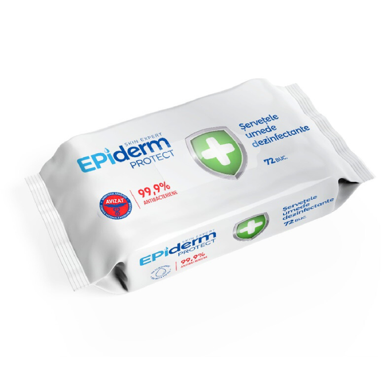 Servetele umede antibacteriene, 72 bucati, Epiderm