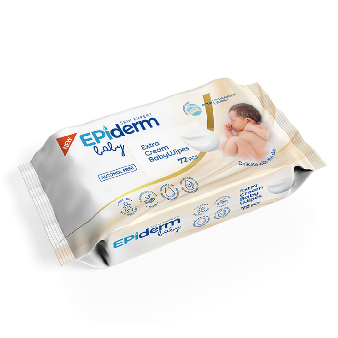 Servetele umede pentru copii, Extra Cream, 72 bucati, Epiderm