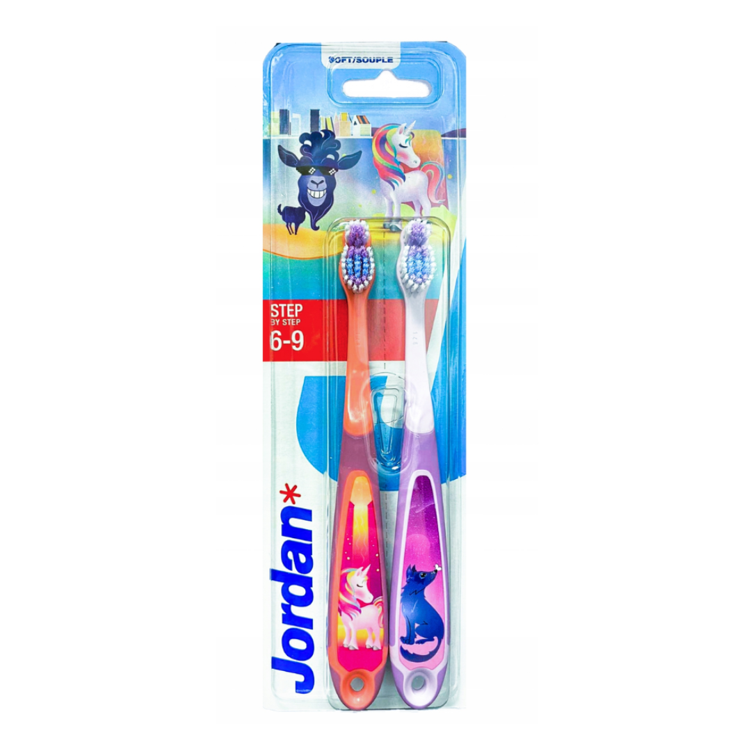 Set de 2 periute de dinti pentru copii, 6-9 ani, Jordan