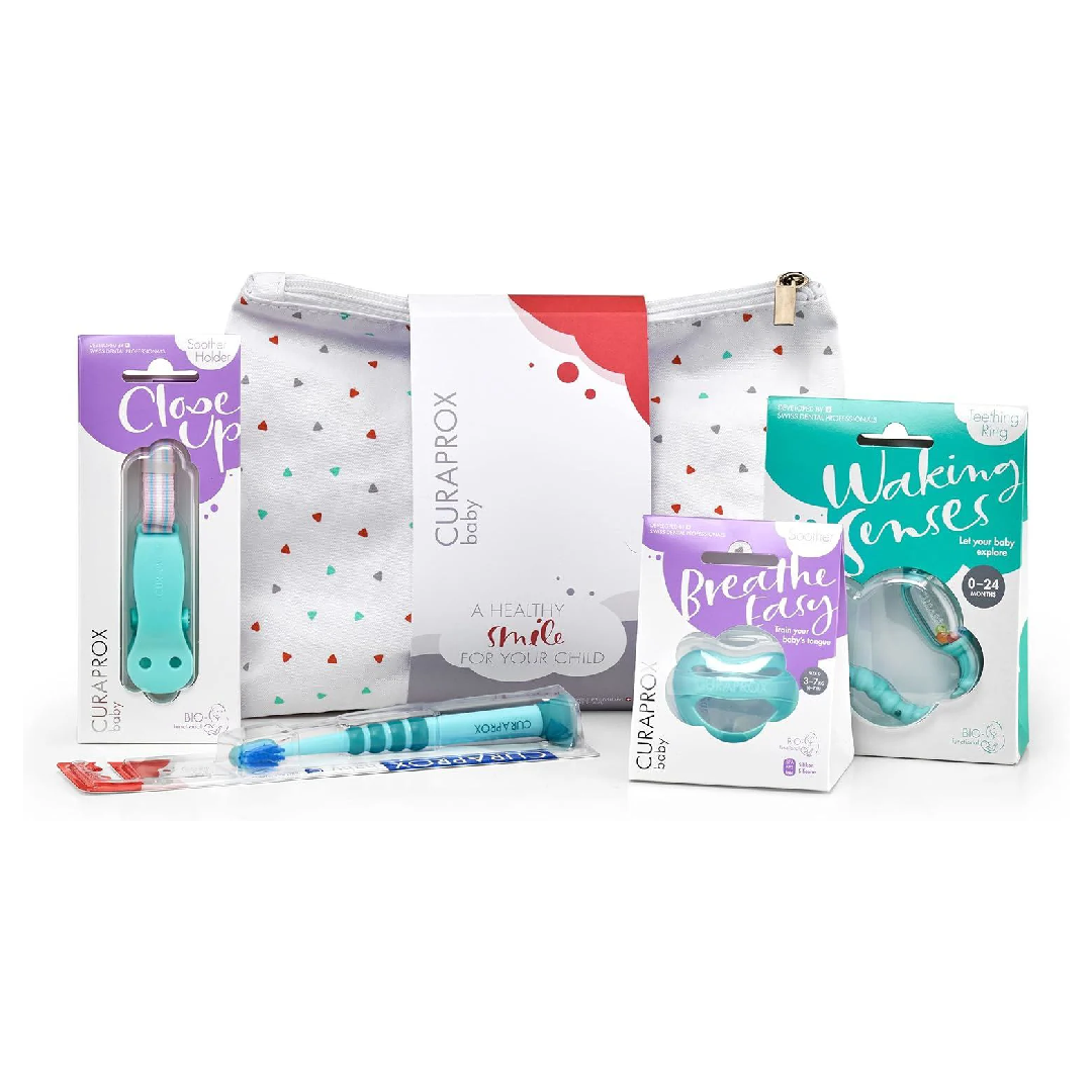 Set-cadou de igiena orala a bebelusului, Albastru, Curaprox