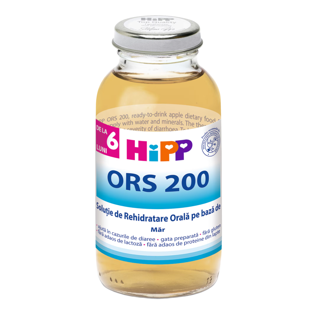 Solutie rehidratare orala Bio, mar, de la 6 luni, 200ml, Hipp