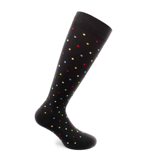 Sosete bumbac pana la genunchi, negru, Fancy Socks