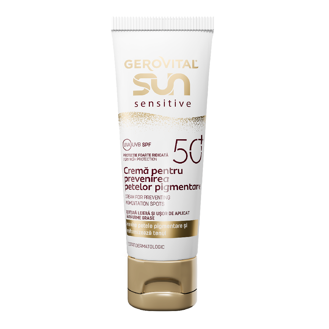 Crema prevenire pete pigmentare SPF50+ Sun Sensitive, 50 ml, Gerovital