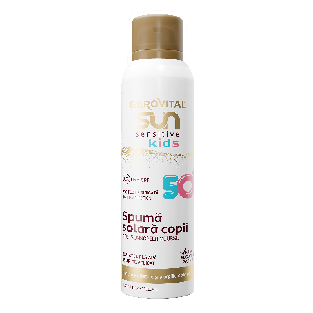 Spuma protectie solara copii SPF50 Sun Sensitive Kids, 150 ml, Gerovital