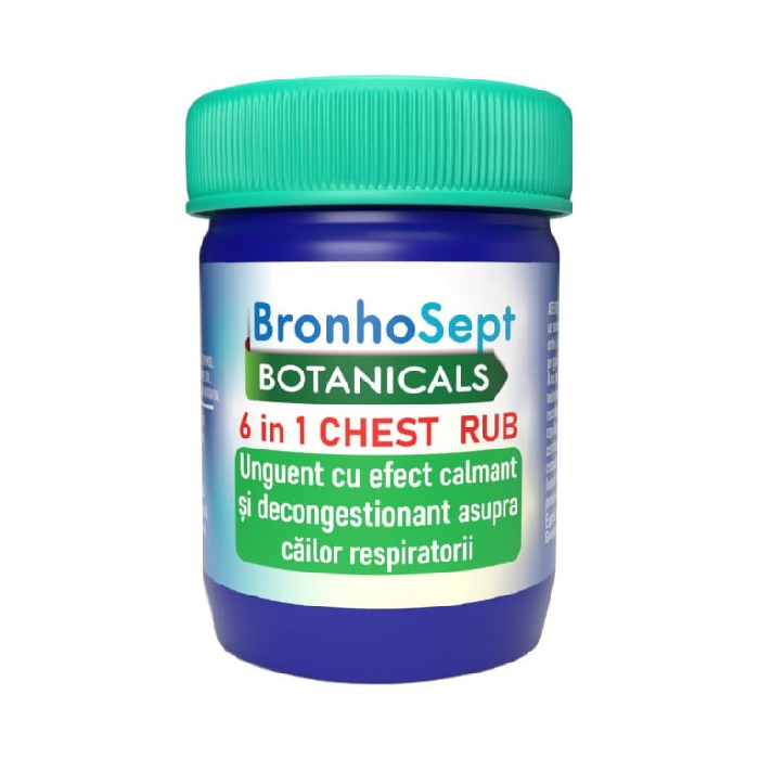 Unguent Chest Rub Decongestionant BronhoSept, 25 g, Justin Pharma