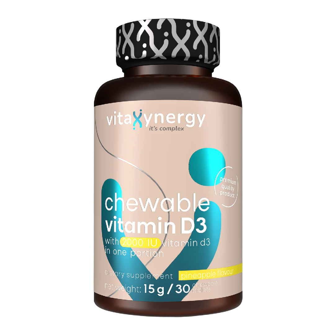Vitamina D3 2000 UI masticabila, 30 tablete, Vitaxynergy