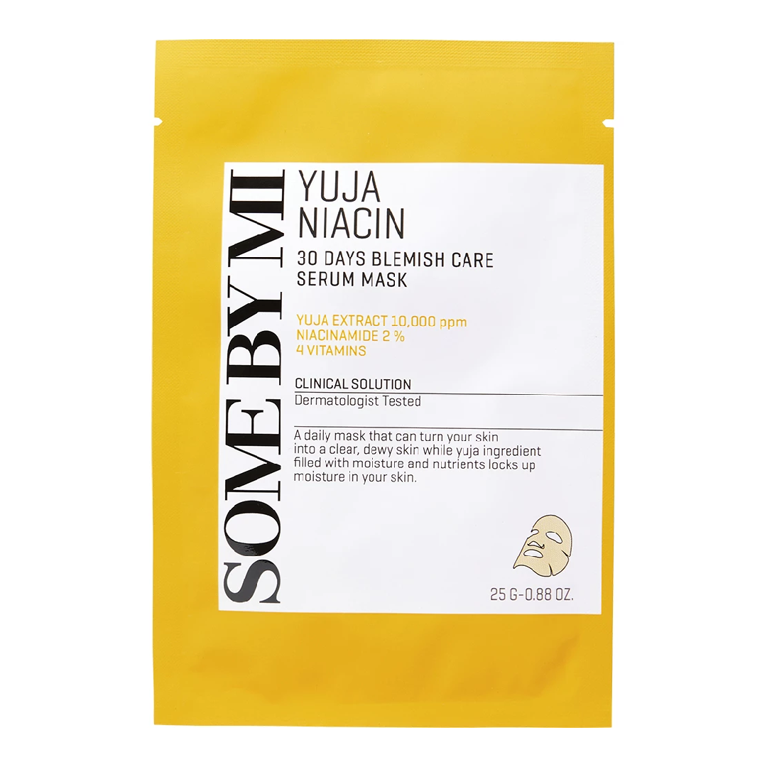 Masca de fata Yuja Niacin 30 Days Blemish Care Serum Mask, 25g, Some By Mi