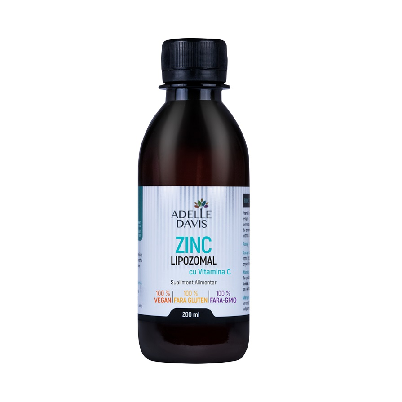 Zinc Lipozomal cu Vitamina C, 200 ml, Adelle Davis
