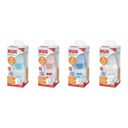 NUK First Choice Biberon cu tetina silicon M, 0-6luni, diverse modele, 1 bucata, 150 ml