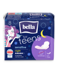 Absorbante igienice Teens Sensitive night, 8 bucati, Bella