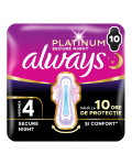 Absorbante Platinum Secure Night, marimea 4, 10 bucati, Always
