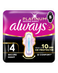 Absorbante Platinum Secure Night, marimea 4, 5 bucati, Always