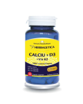 Calciu + D3 + Vitamina K2, 30 capsule, Herbagetica