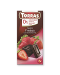 Ciocolata neagra cu cu capsune, 75 g, Torras