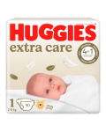 Scutece Extra Care Marimea 1, 2-5 kg, 50 bucati, Huggies