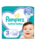 Scutece Active Baby, marimea 3, 6-10 kg, 152 bucati, Pampers