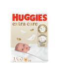 Scutece Extra Care Marimea 1, 2-5 kg, 26 bucati, Huggies