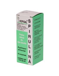Supliment cu spirulina de la Hofigal 500 mg, 40 capsule