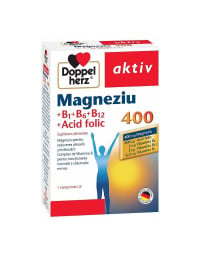 Doppelherz Aktiv Magneziu 400+B1+B12+Acid folic, 30 comprimate
