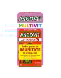 Ascovit Multivitamine, 60 comprimate masticabile+Ascovit 100 mg capsuni, 20 comprimate