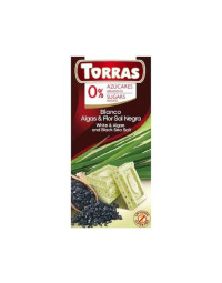 Ciocolata alba cu alge si sare de mare fara zahar si gluten 75g TORRAS
