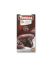 Ciocolata cu 72% cacao fara zahar si gluten 75g TORRAS
