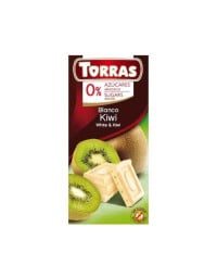 TORRAS Ciocolata alba cu kiwi fara zahar si gluten, 75g 