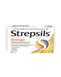 Strepsils Orange Vitamina C, 24 pastile