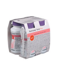 Nutricomp Drink Plus 4 Flacoane Easybottle, Capsuni, 200 ml