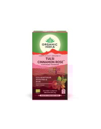 ORGANIC INDIA Ceai Tulsi Scortisoara Trandafiri, 25 plicuri