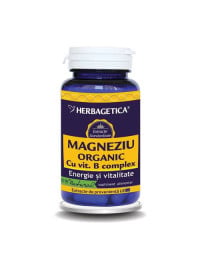 Magneziu organic cu vitamina B complex, 60 capsule