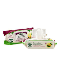 Aleva Naturals Servetele umede din fibre de bambus, 80 buc