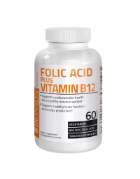 Acid Folic 800 mcg + Vitamina B12 1000 mcg, 60 capsule, Bronson Laboratories