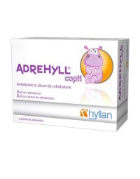 Adrehyll copii, 5 plicuri antidiareic + 5 plicuri saruri de rehidratare