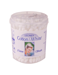 Betisoare pentru urechi Cotton & White, 100 bucati, Leonex